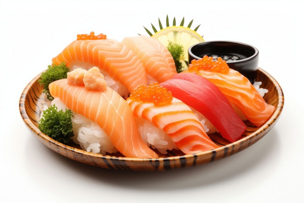 Sashimi plate food seafood. AI generated Image by rawpixel.
