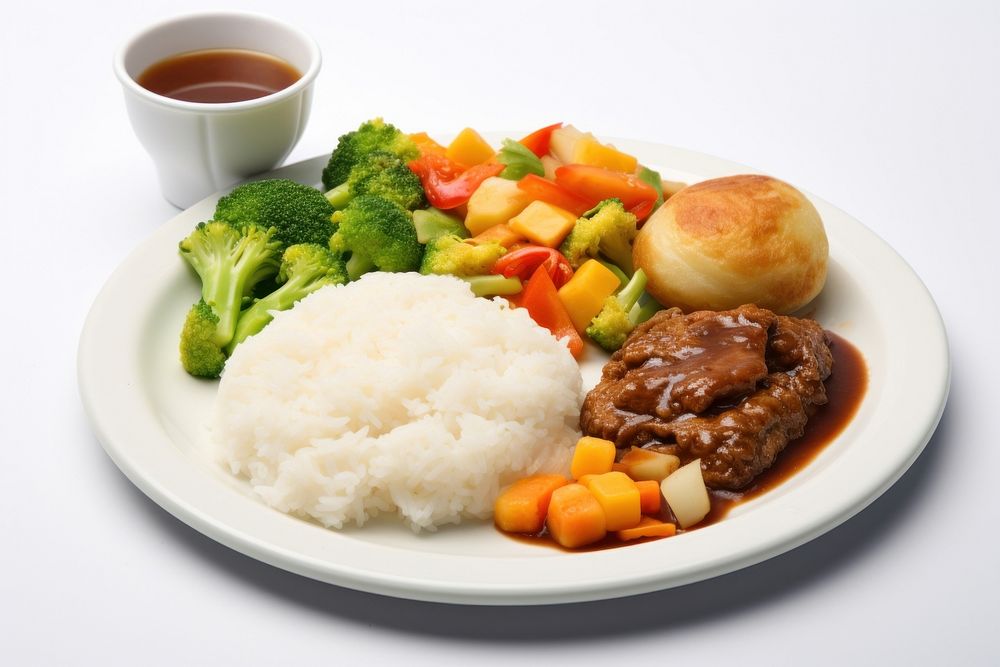 A meal set lunch vegetable broccoli. 