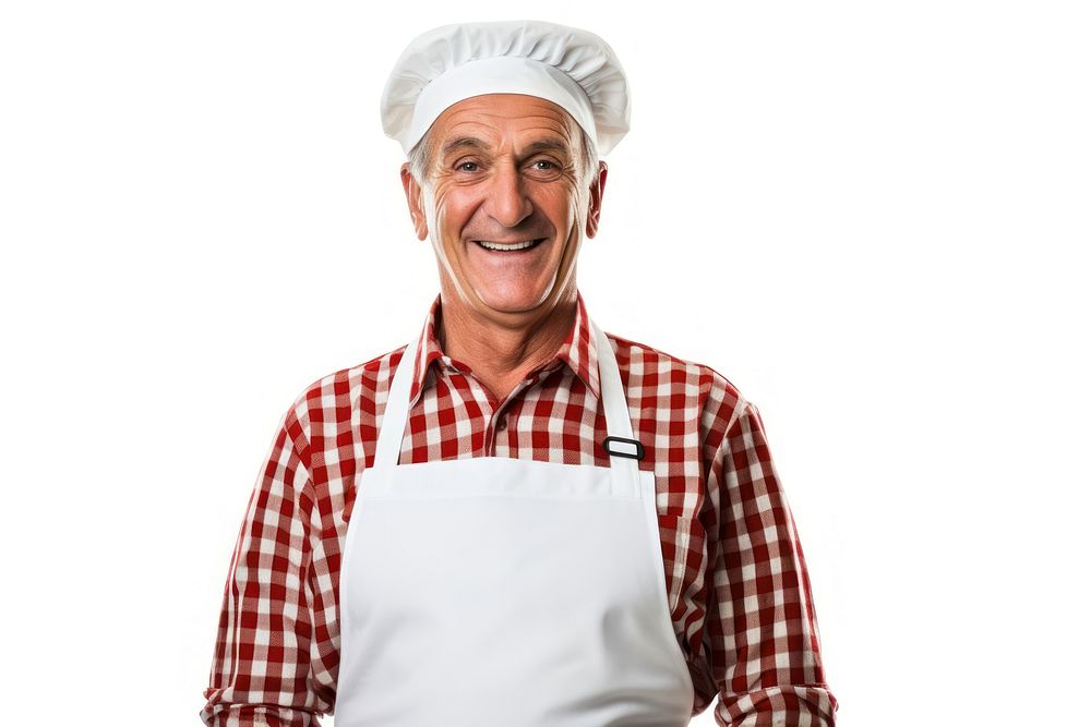 Kitchen apron adult man white background. AI generated Image by rawpixel.