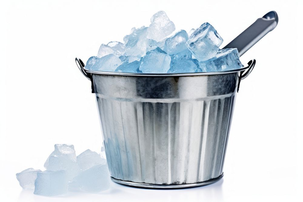 Bucket ice white background refreshment. AI generated Image by rawpixel.
