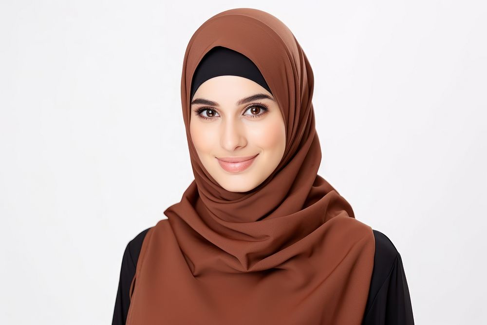 Muslim woman portrait scarf photo. AI generated Image by rawpixel.