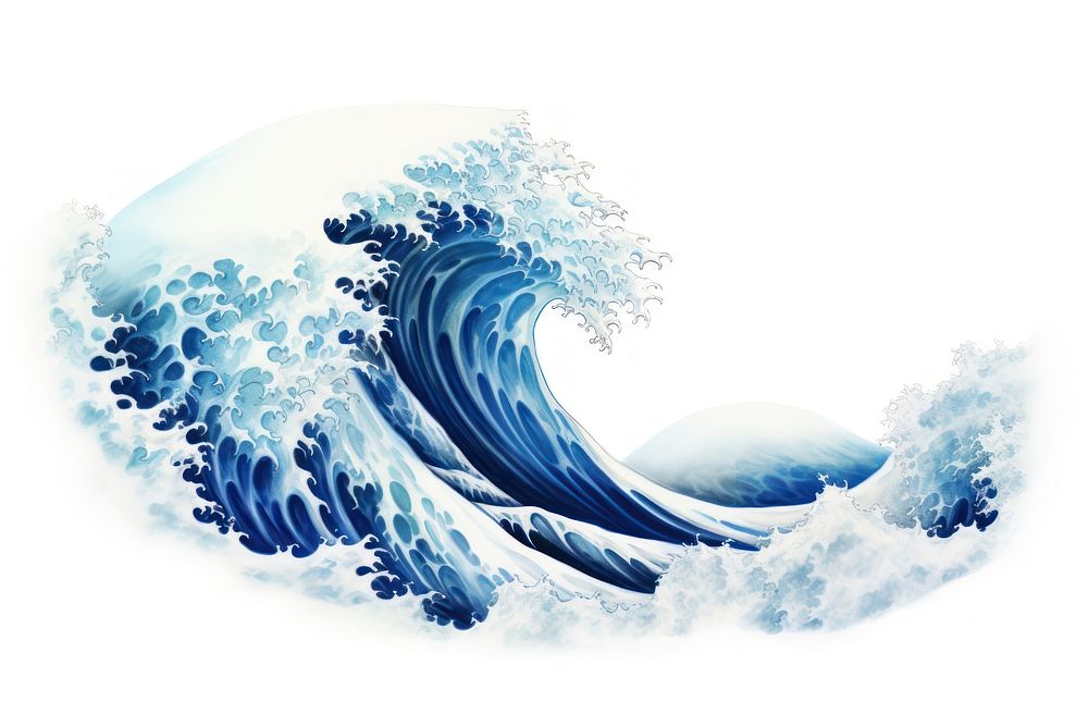 Japanese wave nature sports ocean. AI generated Image by rawpixel.