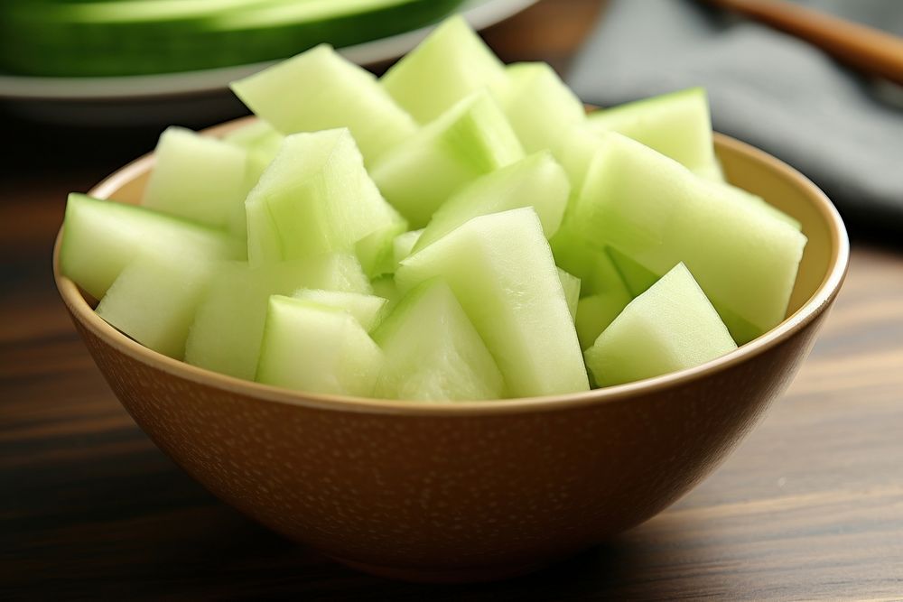Organic honeydew melon vegetable cucumber fruit. AI generated Image by rawpixel.