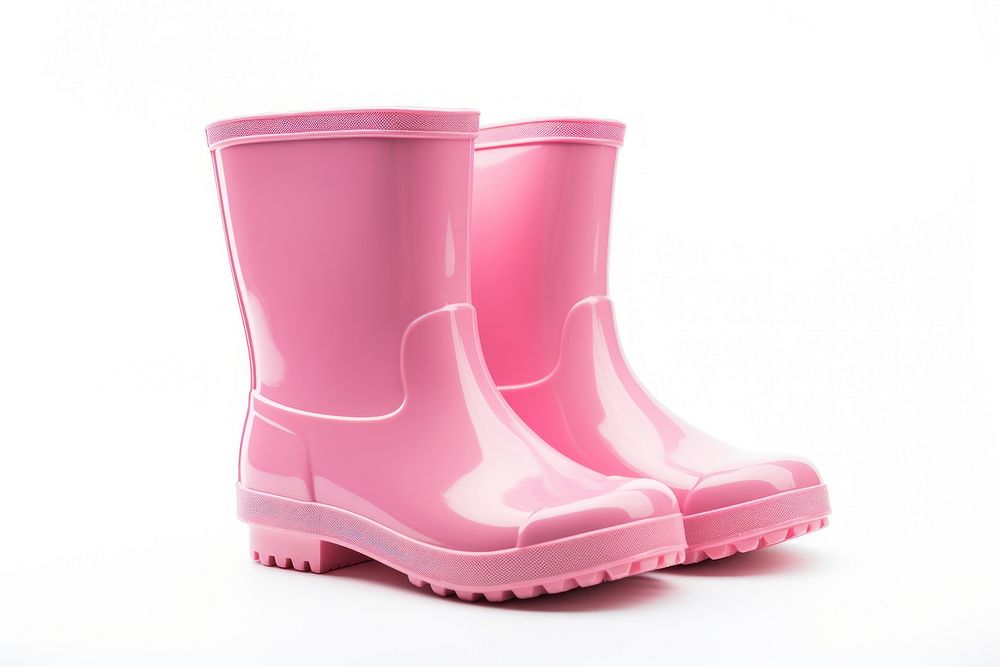Pink rubber boots footwear shoe white background. AI generated Image by rawpixel.