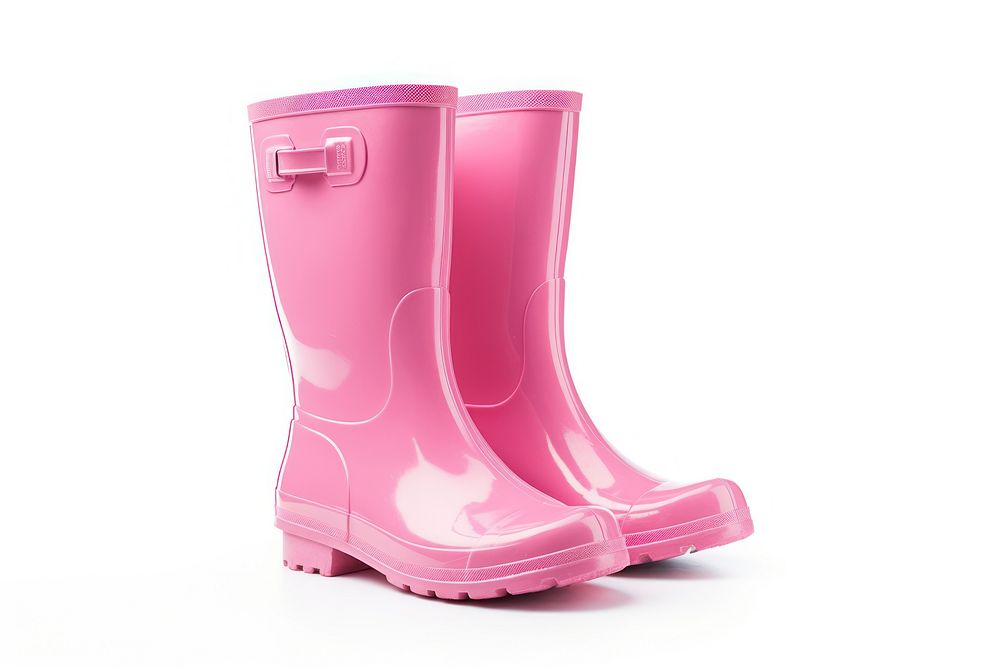 Pink rubber boots footwear white background appliance. AI generated Image by rawpixel.