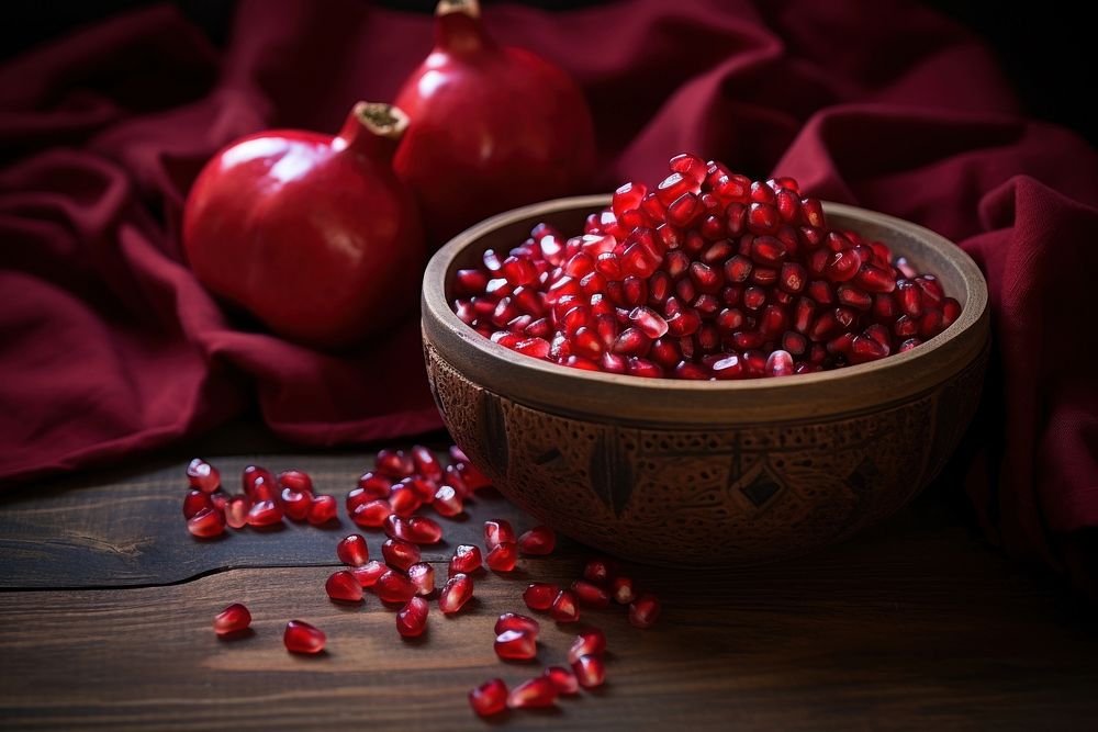 Pomegranate seeds fruit plant food. AI generated Image by rawpixel.