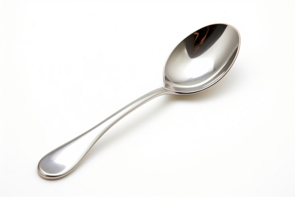 Spoon white background silverware simplicity. AI generated Image by rawpixel.