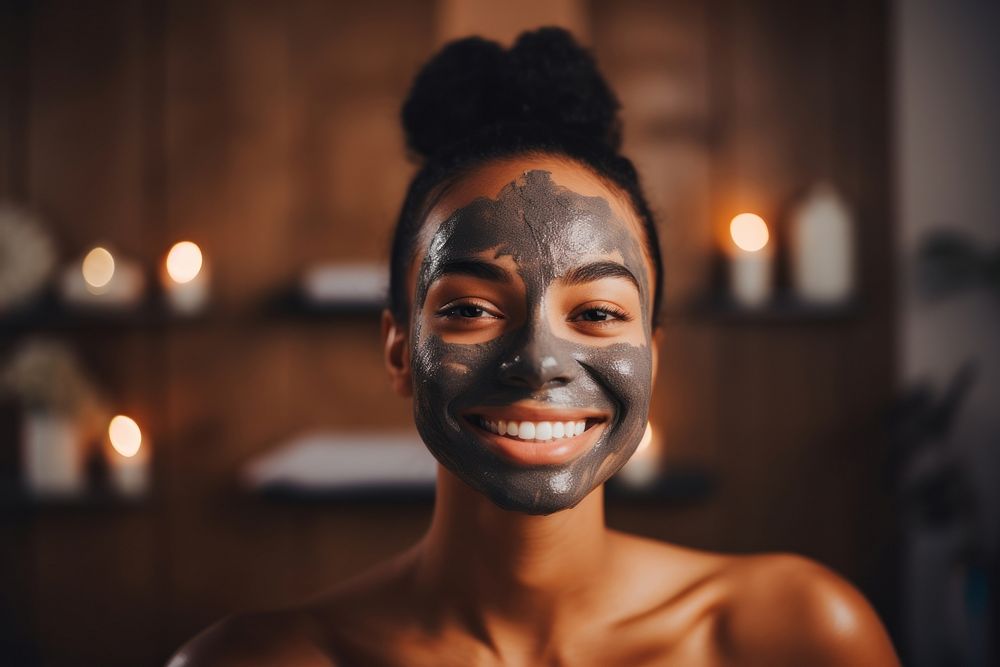 Spa black Woman portrait adult smile. AI generated Image by rawpixel.