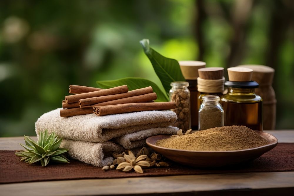 Spa massage ingredient medicine spice. AI generated Image by rawpixel.