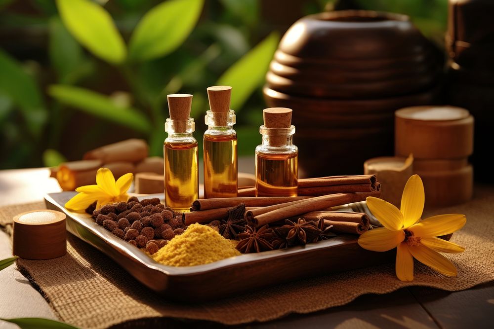 Spa massage ingredient medicine nature. AI generated Image by rawpixel.