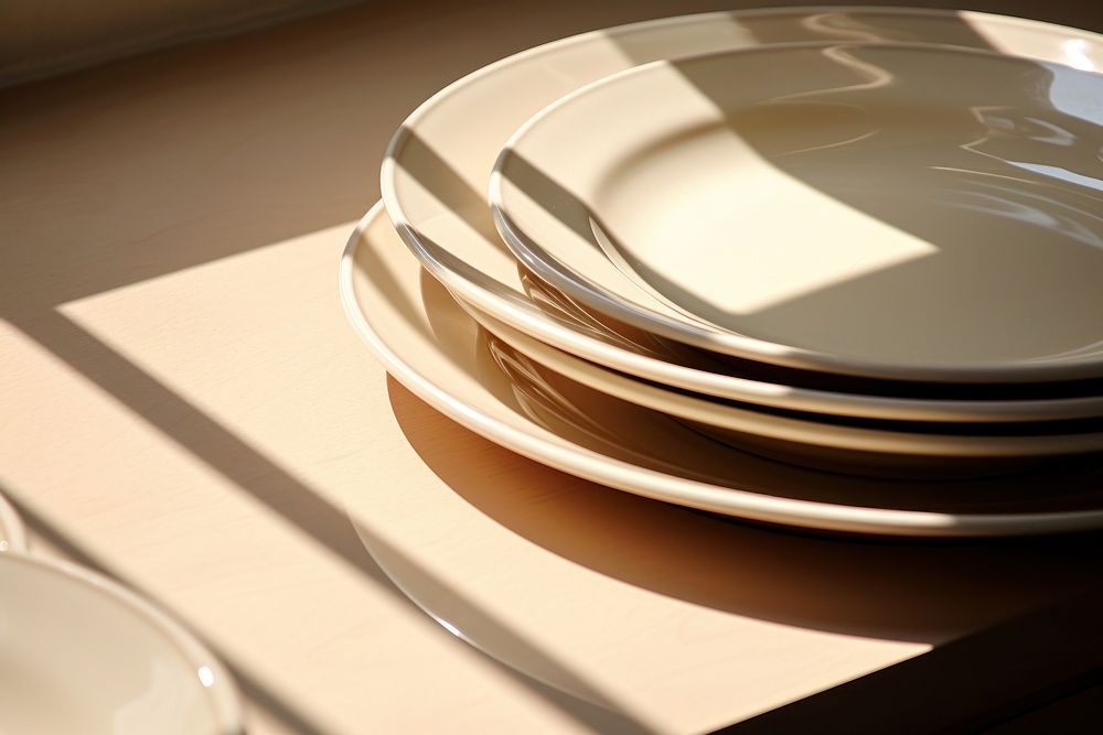Plates sink porcelain platter. AI generated Image by rawpixel.