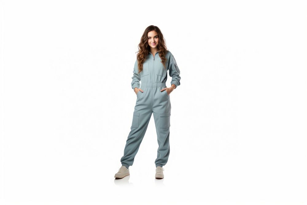 Women wear jumpsuit adult shoe white background. AI generated Image by rawpixel.