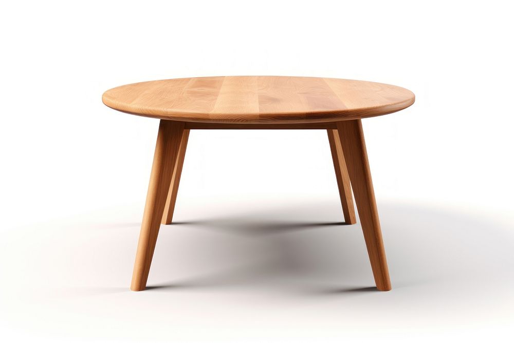 Round wooden table furniture white background simplicity. AI generated Image by rawpixel.