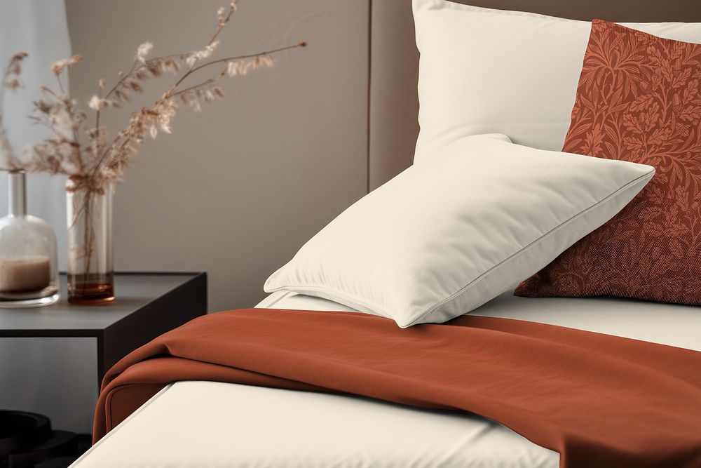 Beige and brown bed sheet