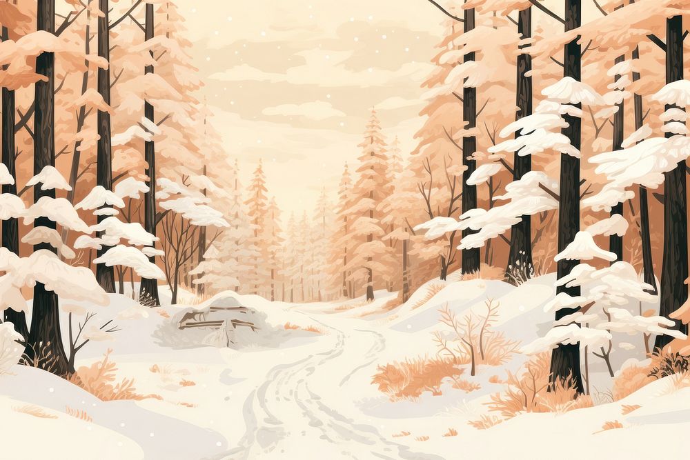 Snow forest trip outdoors winter nature. AI generated Image by rawpixel.