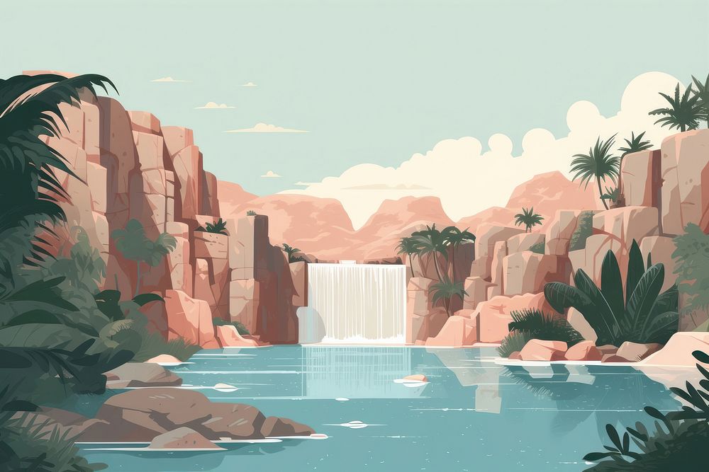 Summer trip waterfall outdoors nature. AI generated Image by rawpixel.