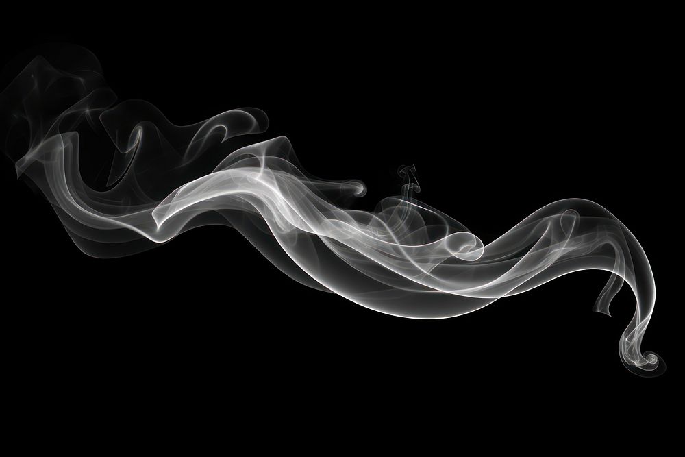 Light white incense smoke backgrounds black black background. 