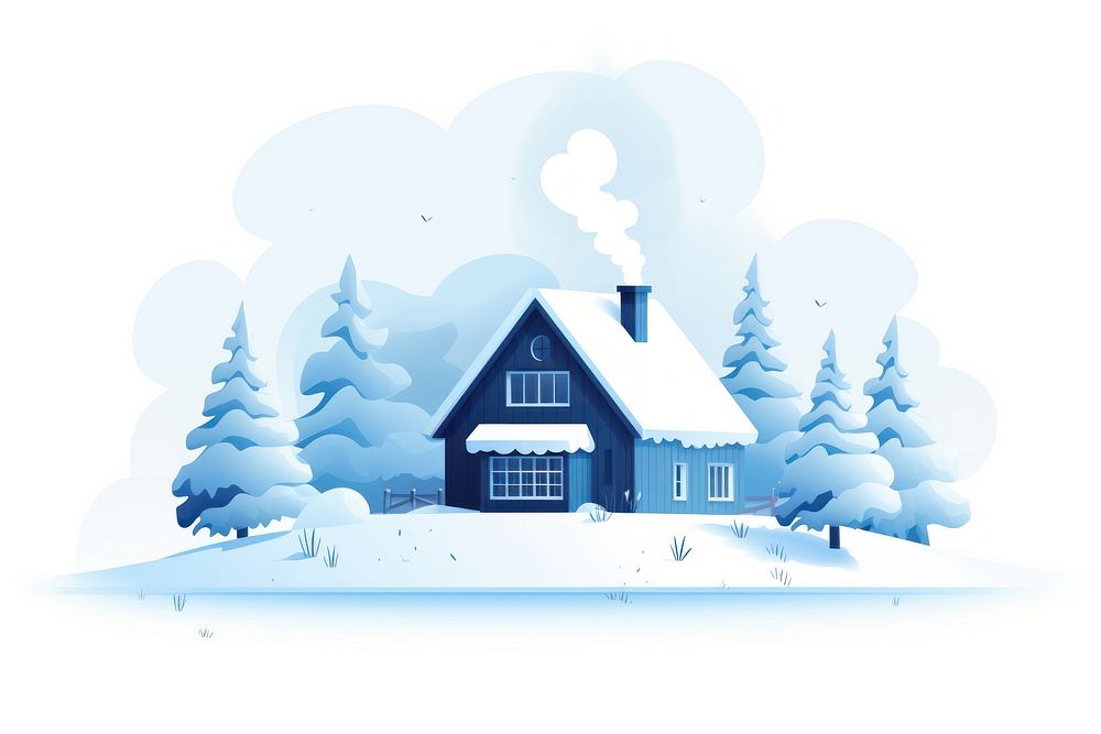 Snowy house architecture building outdoors. AI generated Image by rawpixel.