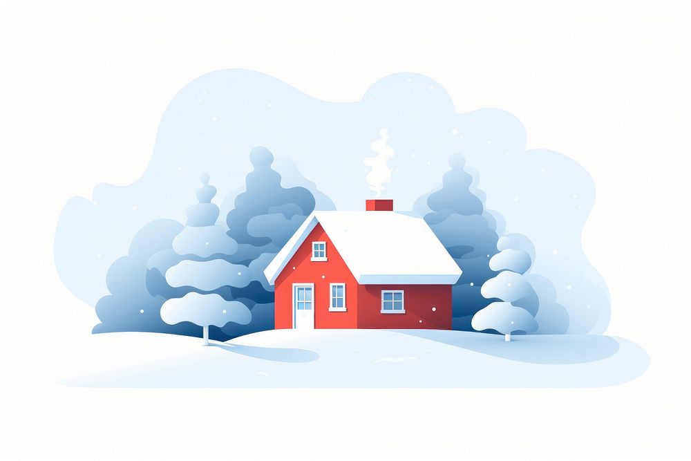 Snowy house architecture building white. AI generated Image by rawpixel.