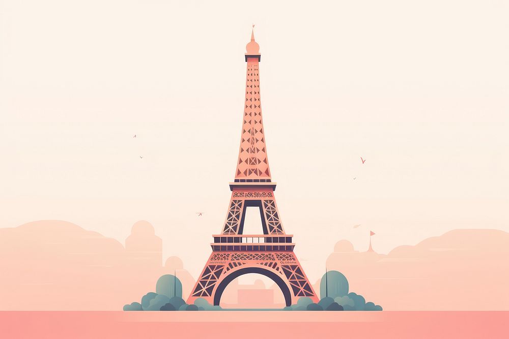 Eiffel tower architecture city technology. AI generated Image by rawpixel.