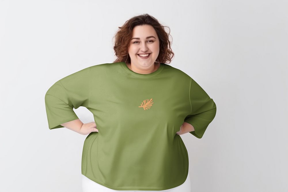 Women's plus-size green shirt