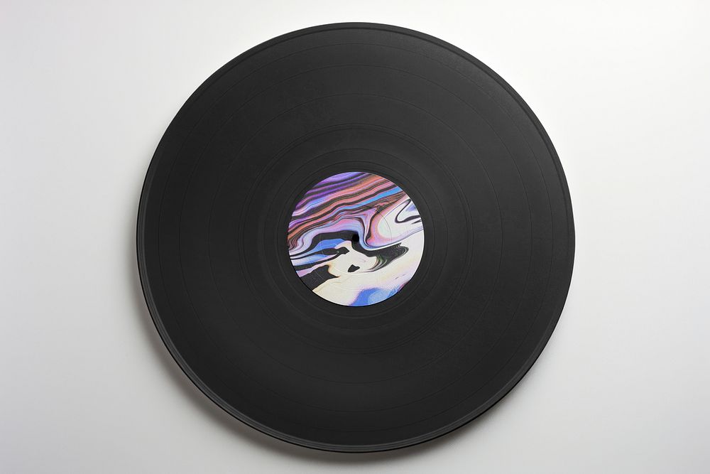 Vinyl record mockup, customizable psd