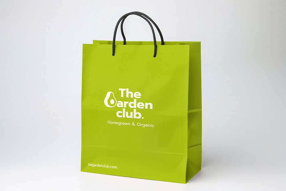 Paper shopping bag mockup, design psd