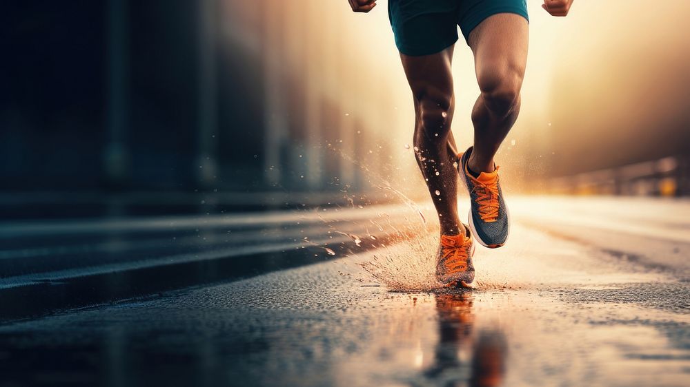 Running jogging determination exercising. AI generated Image by rawpixel.