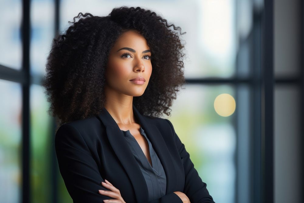 Businesswoman standing office adult. 