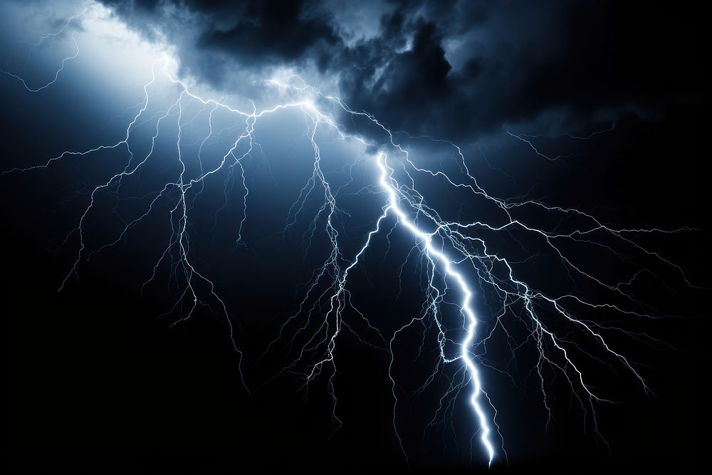 Lightning The line thunderstorm outdoors nature. AI generated Image by rawpixel.