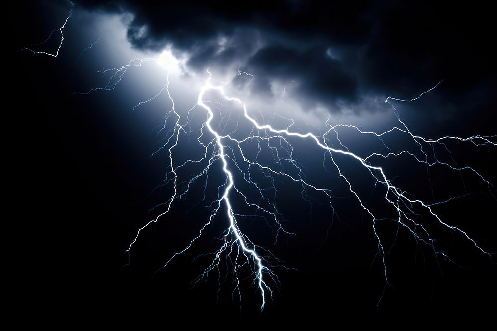 Lightning The line thunderstorm backgrounds nature. AI generated Image by rawpixel.