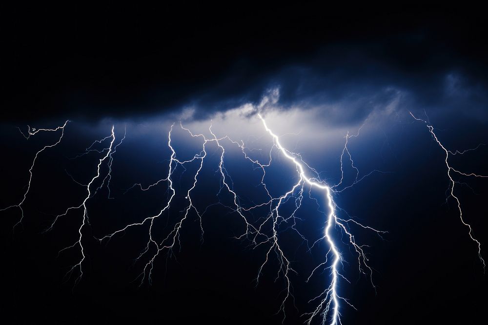 Lightning The line thunderstorm backgrounds outdoors. AI generated Image by rawpixel.