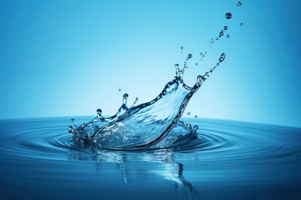 Water drop blue sea. AI generated Image by rawpixel.
