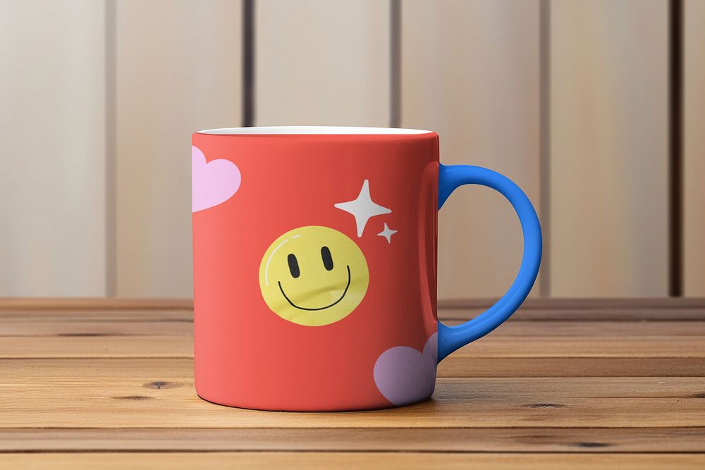 Colorful graphic mug, food container