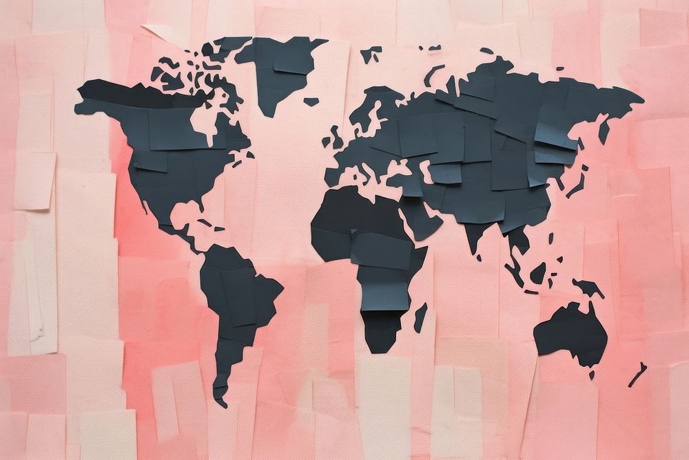 World map collage paper art. AI generated Image by rawpixel.