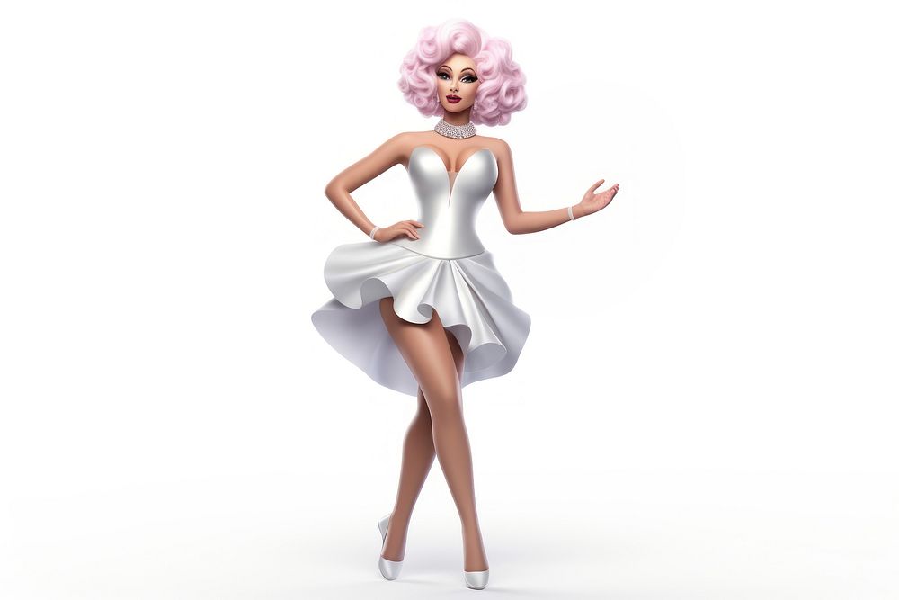Drag queen adult white doll. AI generated Image by rawpixel.