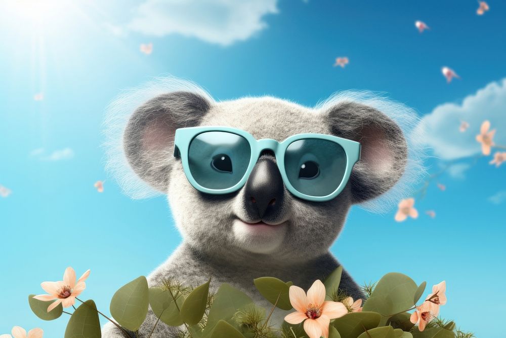 Cute koala wearing summer sunglasses mammal animal representation. AI generated Image by rawpixel.