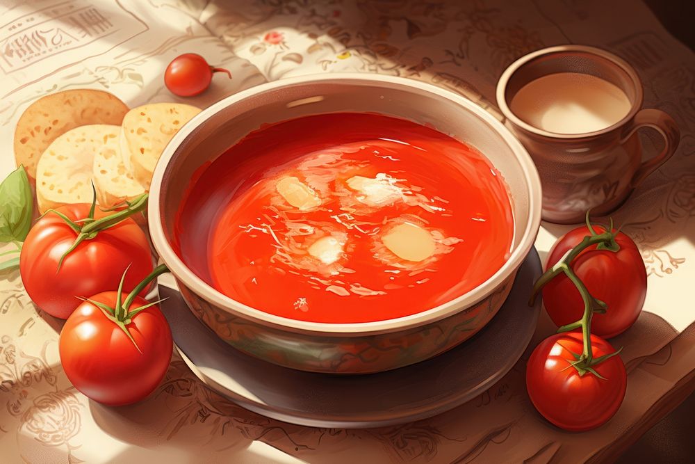 Tomato soup vegetable food meal. AI generated Image by rawpixel.