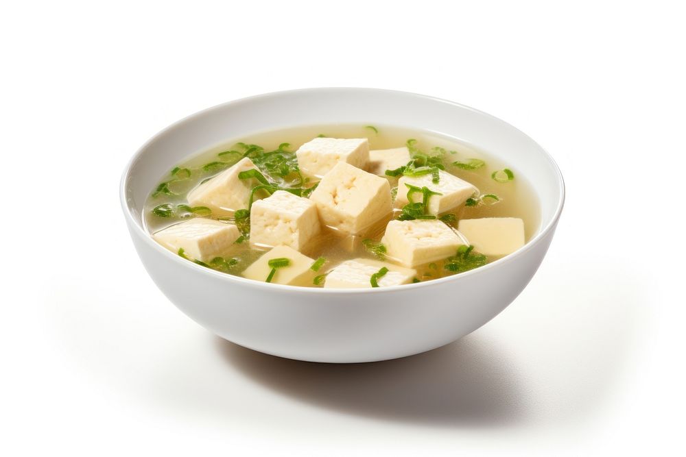 Tofu clear soup food meal dish. AI generated Image by rawpixel.
