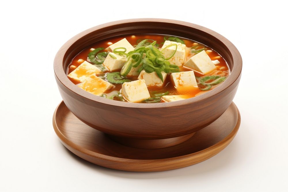 Tofu soup plate food meal. AI generated Image by rawpixel.