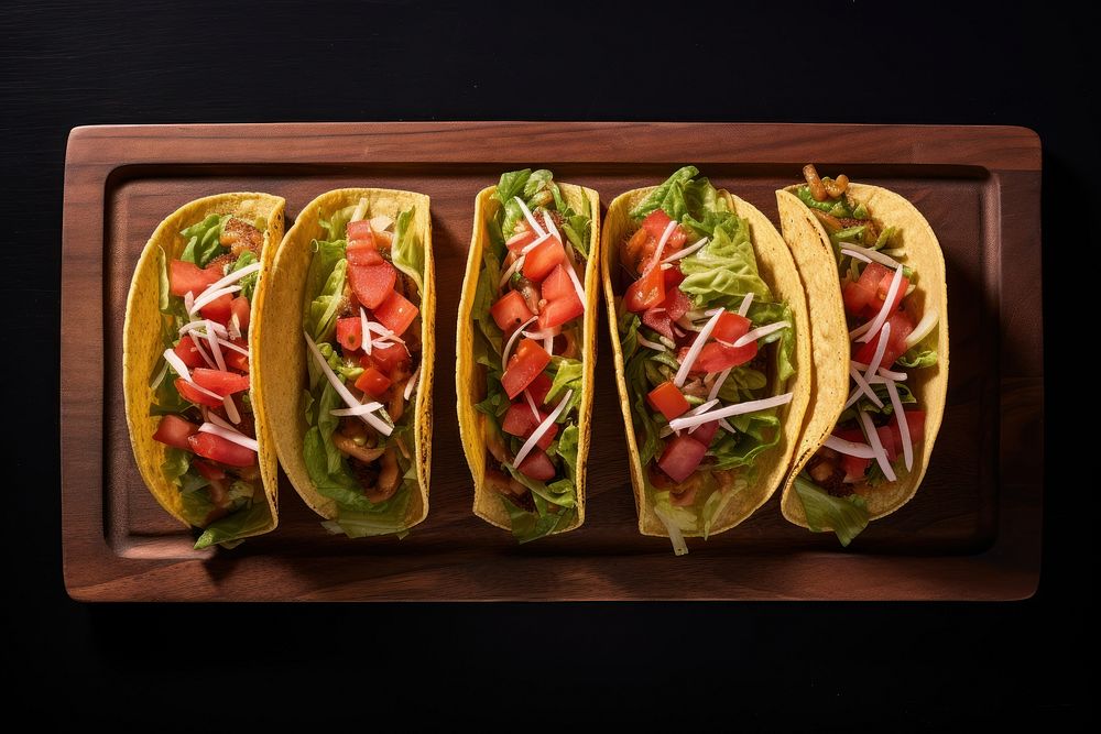 Tacos food wood vegetable. AI generated Image by rawpixel.