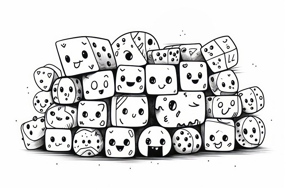 Dice game line recreation. AI generated Image by rawpixel.