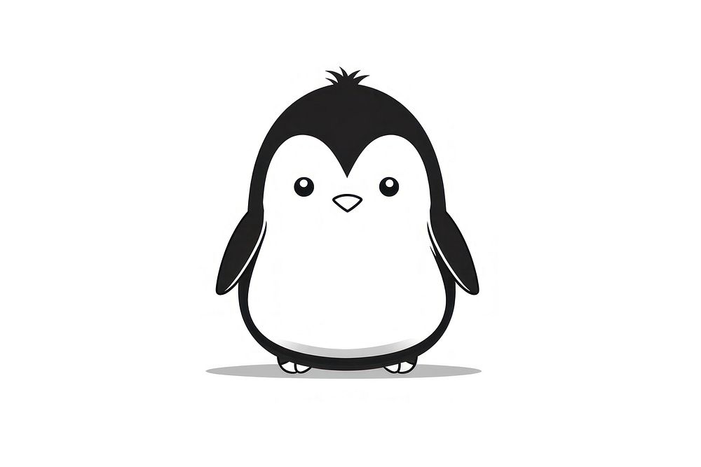 Penguin animal black white. 