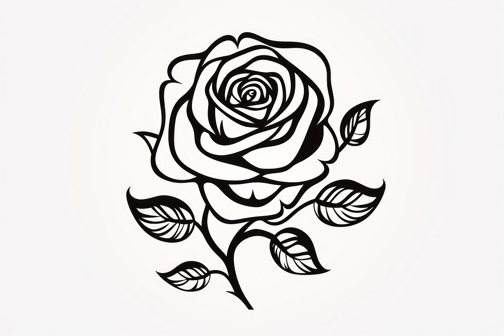 Rose pattern drawing flower. AI generated Image by rawpixel.