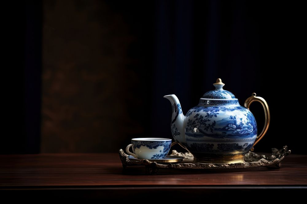 Porcelain teapot table mug. AI generated Image by rawpixel.