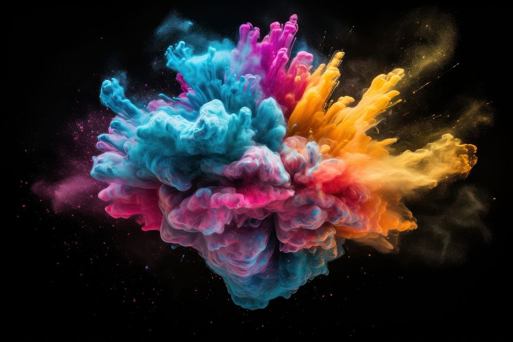 Multicolored powder black background accessories creativity. AI generated Image by rawpixel.