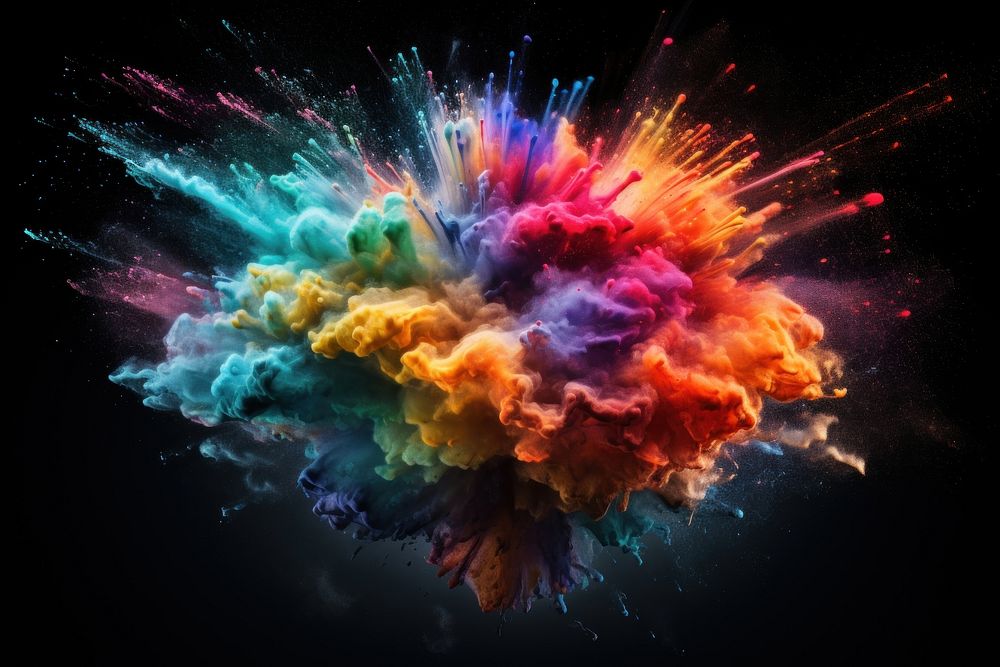 Multicolored powder nebula black background accessories. AI generated Image by rawpixel.