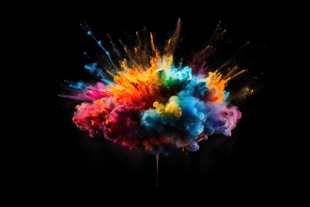 Multicolored powder black background creativity fragility. AI generated Image by rawpixel.