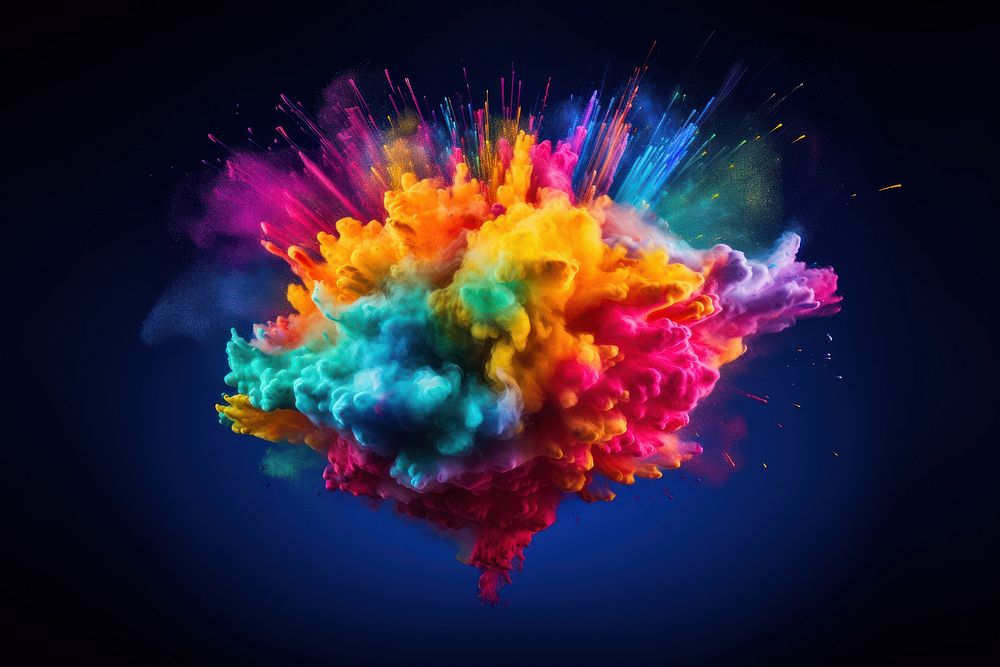 Multicolored powder accessories creativity exploding. AI generated Image by rawpixel.