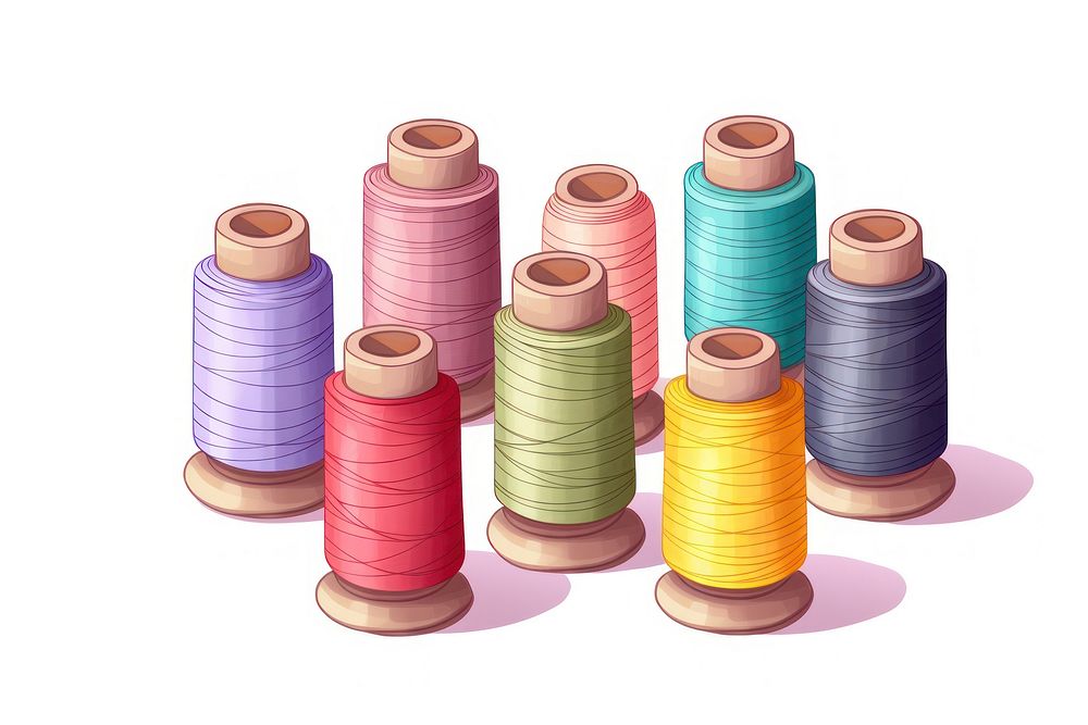 Cartoon sewing thread arrangement creativity equipment. AI generated Image by rawpixel.